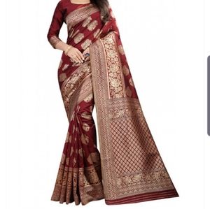 Maroon saree